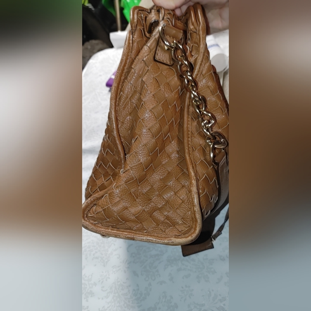 AUTHENTICMICHAEL Kors Handbag Purse Shoulder Bag  Suede Cross Weave Limi… - Picture 12 of 13